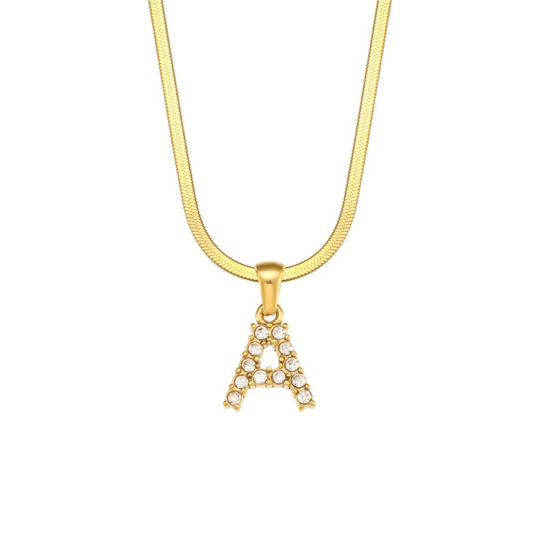 ZircaChic Letter Pendant Necklace