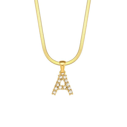 ZircaChic Letter Pendant Necklace