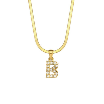 ZircaChic Letter Pendant Necklace