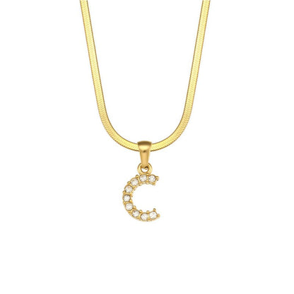 ZircaChic Letter Pendant Necklace