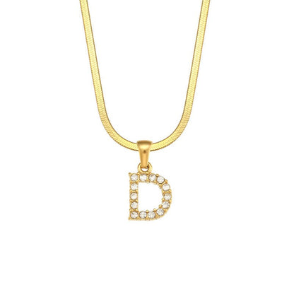 ZircaChic Letter Pendant Necklace