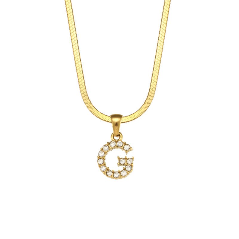 ZircaChic Letter Pendant Necklace