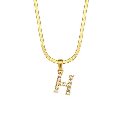 ZircaChic Letter Pendant Necklace