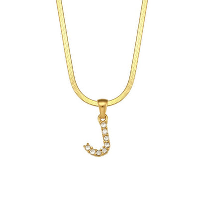 ZircaChic Letter Pendant Necklace