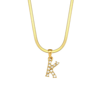 ZircaChic Letter Pendant Necklace