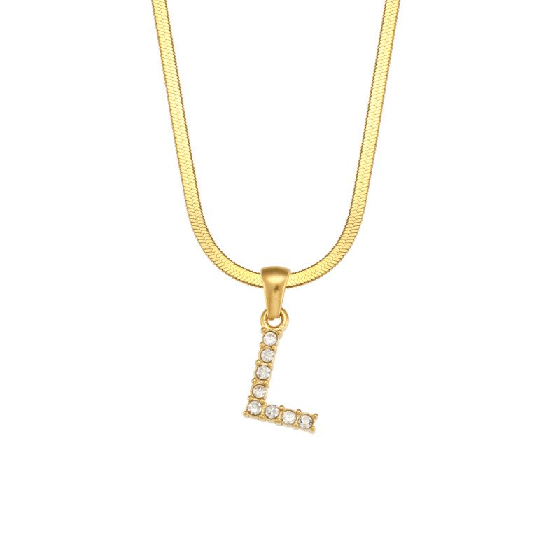 ZircaChic Letter Pendant Necklace