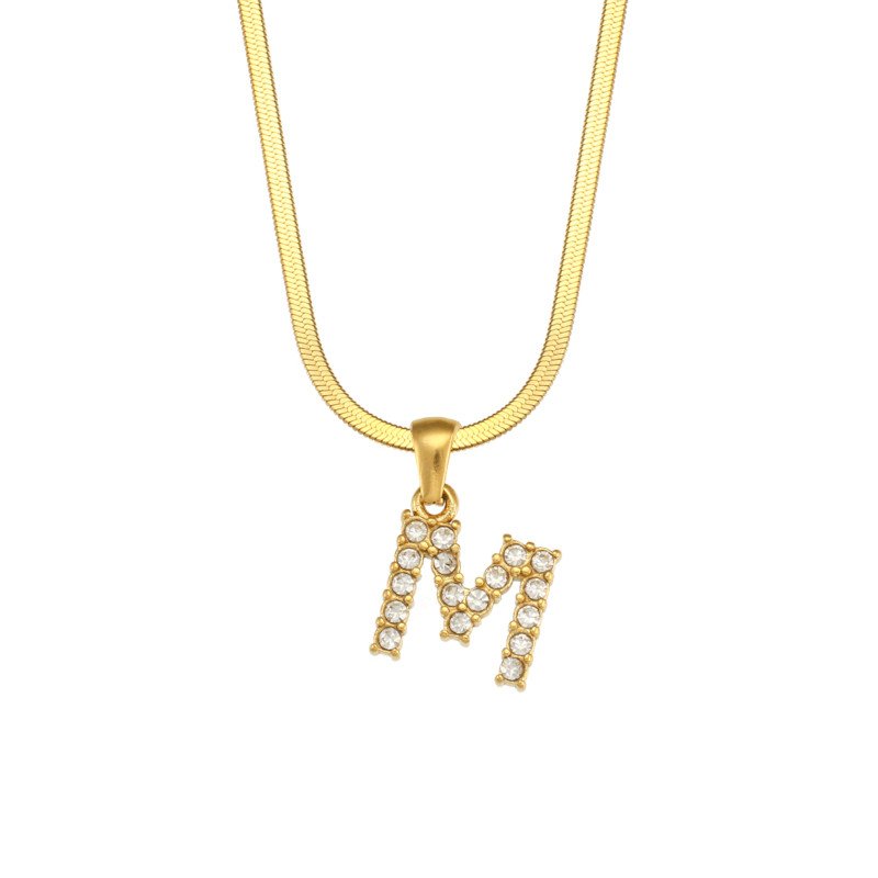 ZircaChic Letter Pendant Necklace