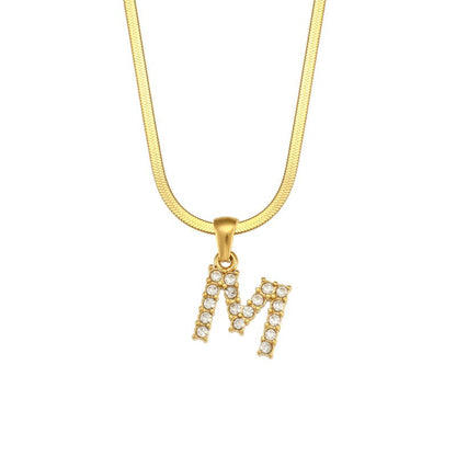 ZircaChic Letter Pendant Necklace