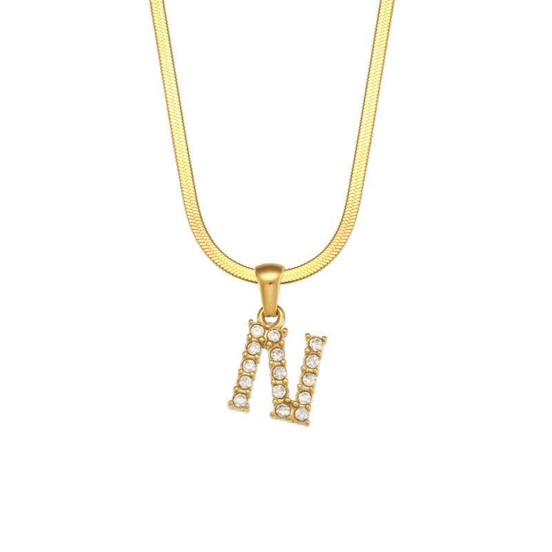ZircaChic Letter Pendant Necklace