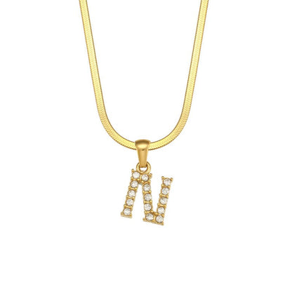 ZircaChic Letter Pendant Necklace