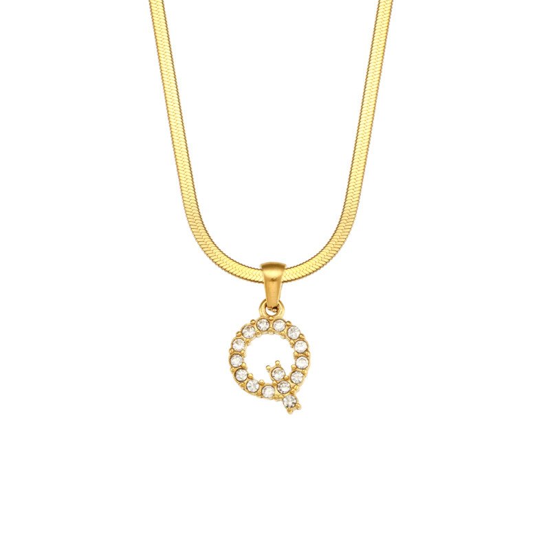ZircaChic Letter Pendant Necklace
