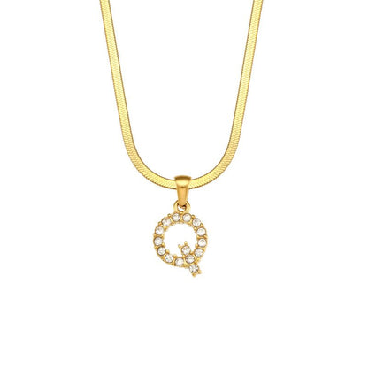 ZircaChic Letter Pendant Necklace