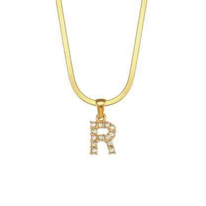 ZircaChic Letter Pendant Necklace