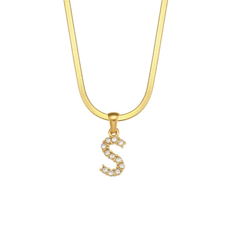 ZircaChic Letter Pendant Necklace