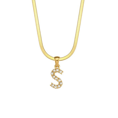 ZircaChic Letter Pendant Necklace