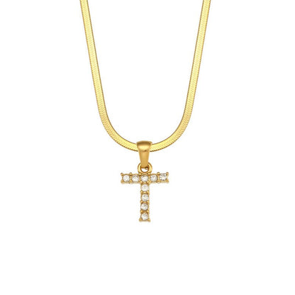 ZircaChic Letter Pendant Necklace