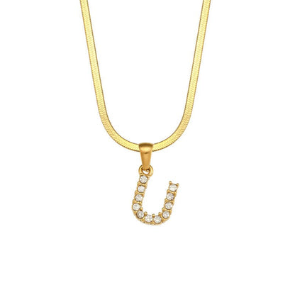 ZircaChic Letter Pendant Necklace