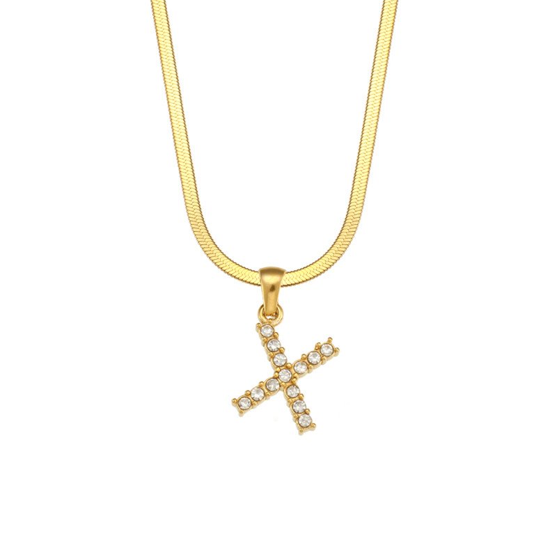 ZircaChic Letter Pendant Necklace