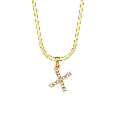 ZircaChic Letter Pendant Necklace