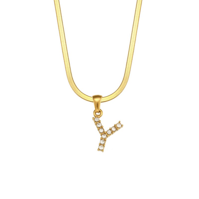 ZircaChic Letter Pendant Necklace