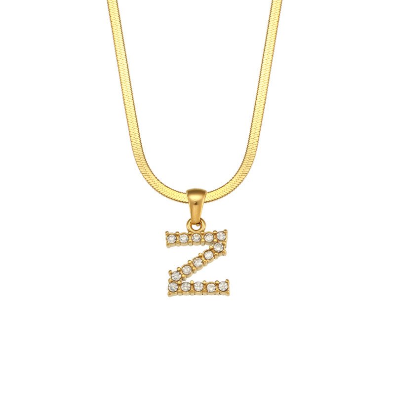 ZircaChic Letter Pendant Necklace