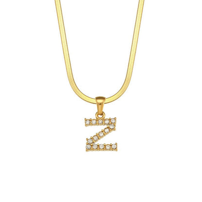 ZircaChic Letter Pendant Necklace