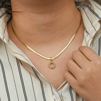 ZircaChic Letter Pendant Necklace