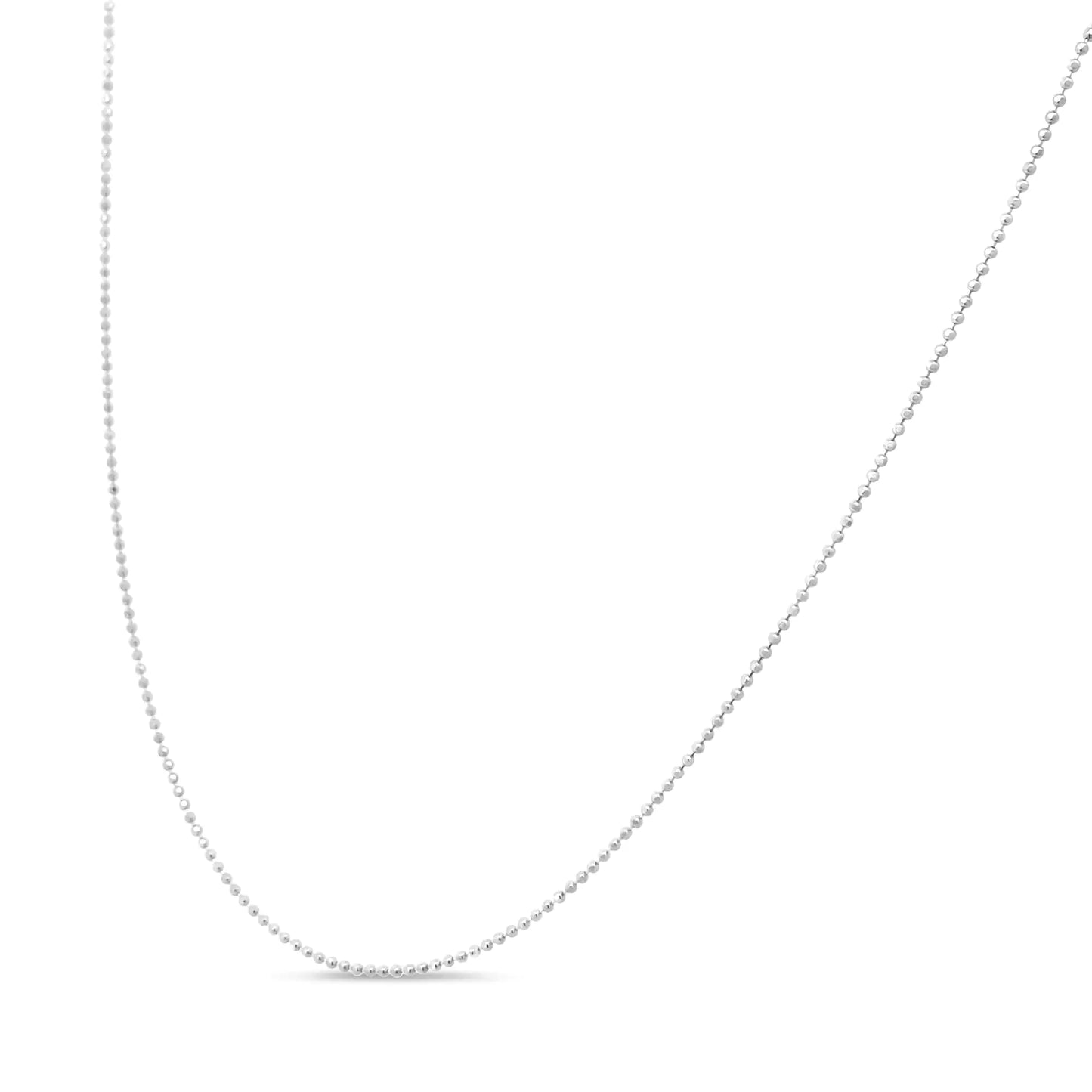 .925 Sterling Silver 0.7mm Slim and Dainty Bead Chain Necklace