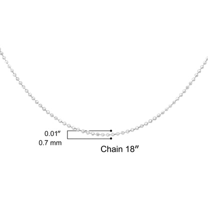 .925 Sterling Silver 0.7mm Slim and Dainty Bead Chain Necklace