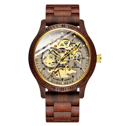 Classic Wooden Men's Mechanical Watch.